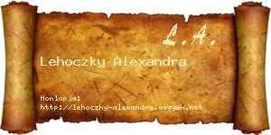 Lehoczky Alexandra névjegykártya